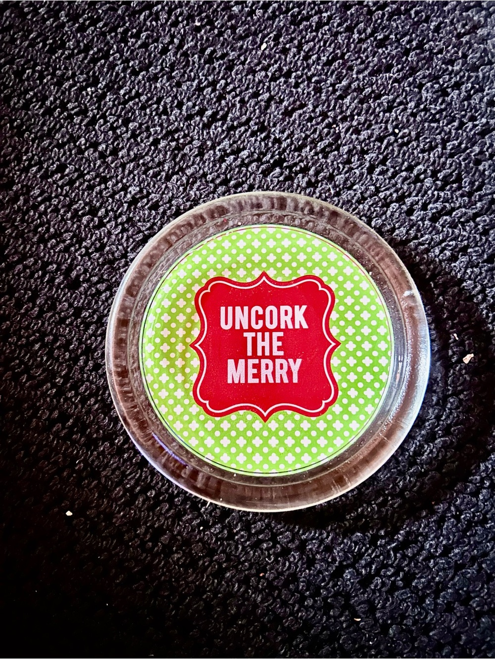 Two's Company Holiday Glass Coaster - Red & Green
